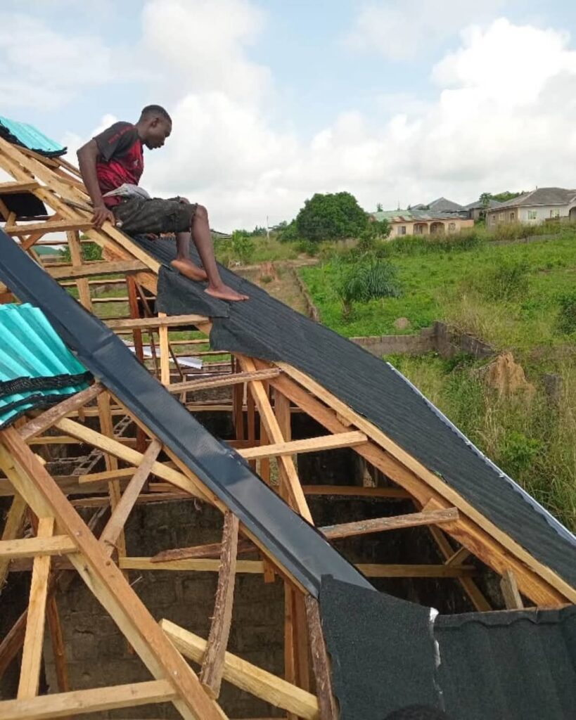installation of stone coated roofing sheets