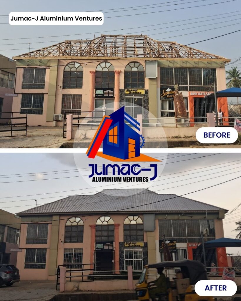 New Roof Installation at Ibadan with Longspan Aluminium