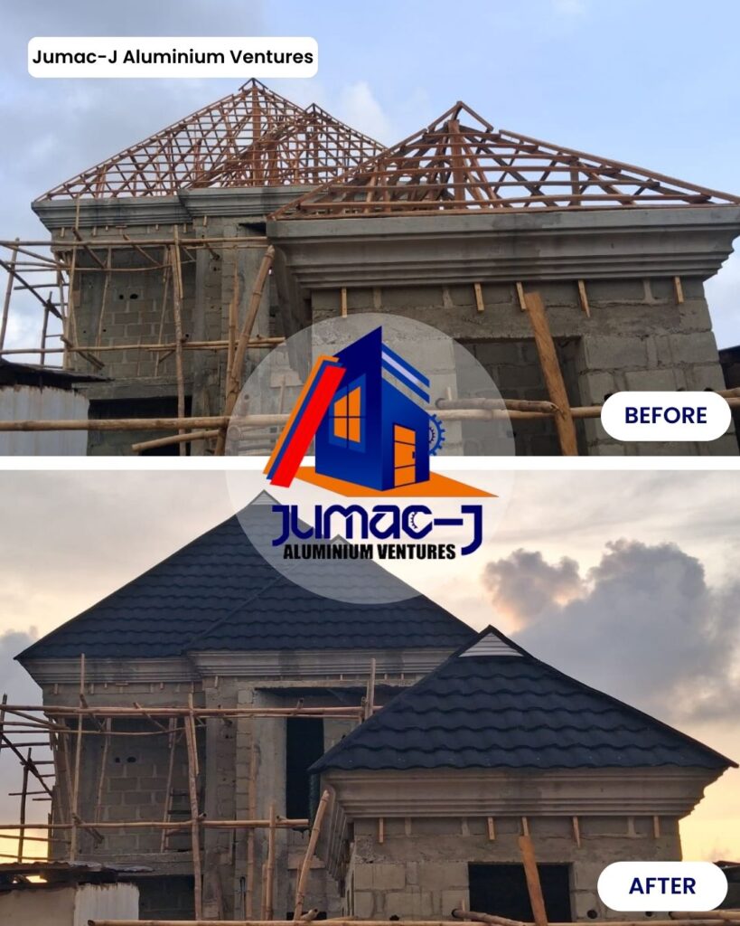New roof installation with Bond Stone Tiles at Ikorodu
