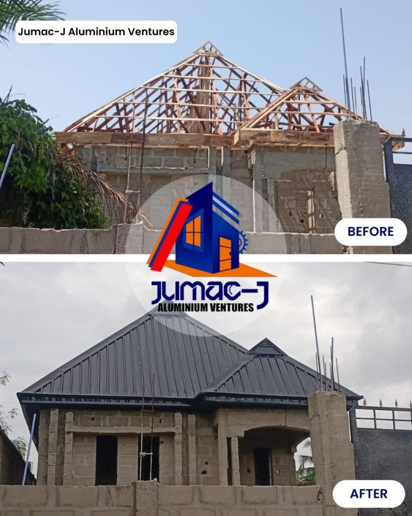 New roof installation at Badagry with Longspan Aluminium
