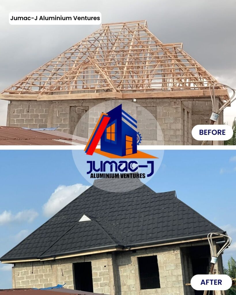 New roof installation at Atan with Roman Stone Tiles