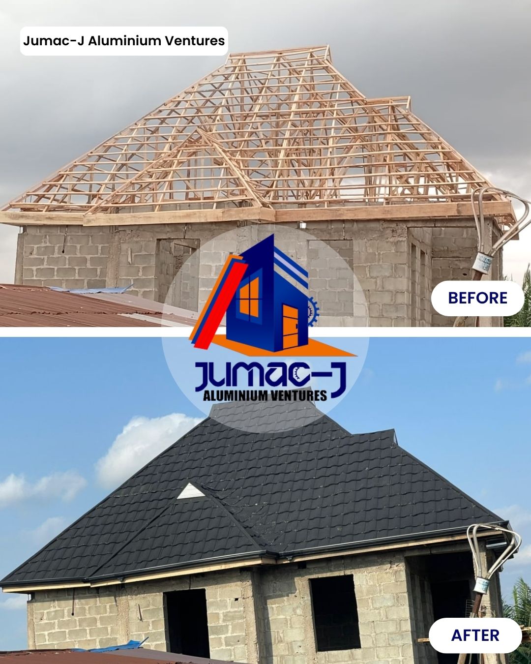 New roof installation at Atan with Roman Stone Tiles
