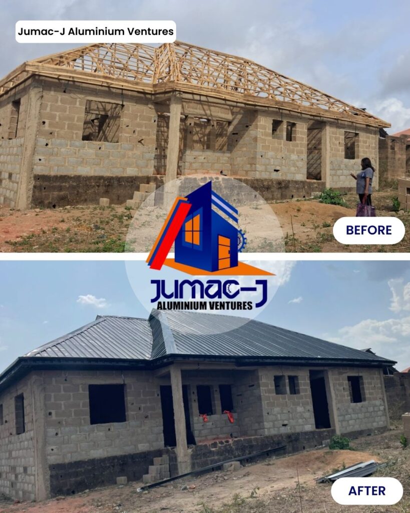 New roof installation at Abeokuta with Longspan Aluminium