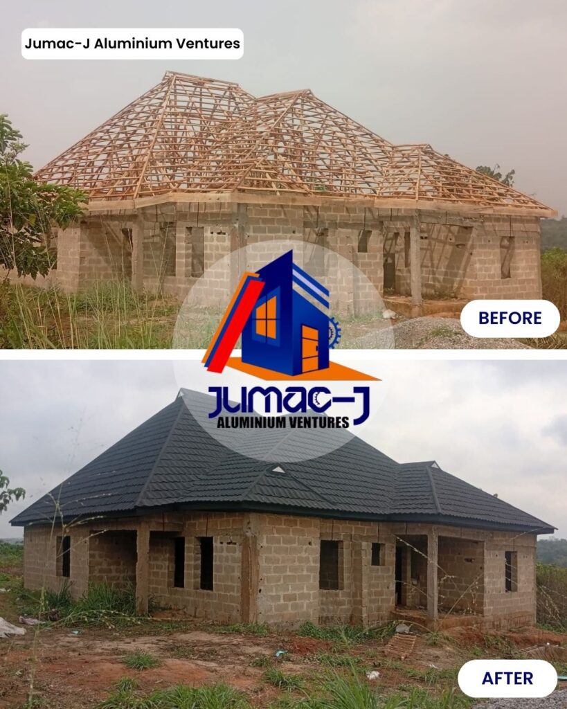 New roof installation at Shagamu with Milano Stone Tiles